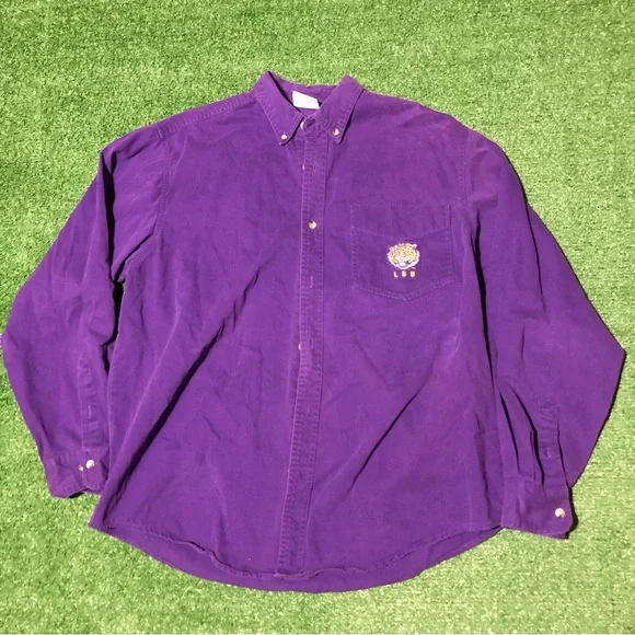 Red Oak Road | Shirts | Vintage Red Oak Lsu Tigers Button Up Long Sleeve  Shirt Size L 25 | Poshmark